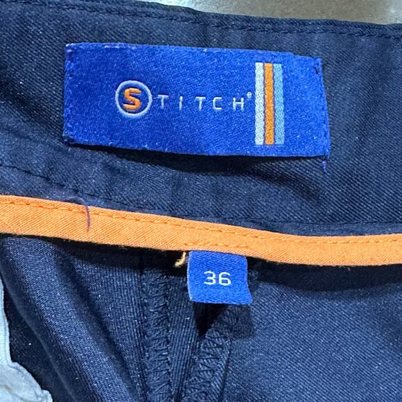 Stitch Golf Tech 9" Shorts Navy Button Size 36 Preppy Summer Stretch - Picture 5 of 7